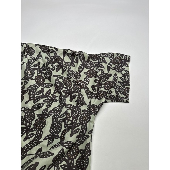 Basic Elements XL Button Up 100% Silk Shirt Floral Print Short Sleeve Menswear - Picture 3 of 6